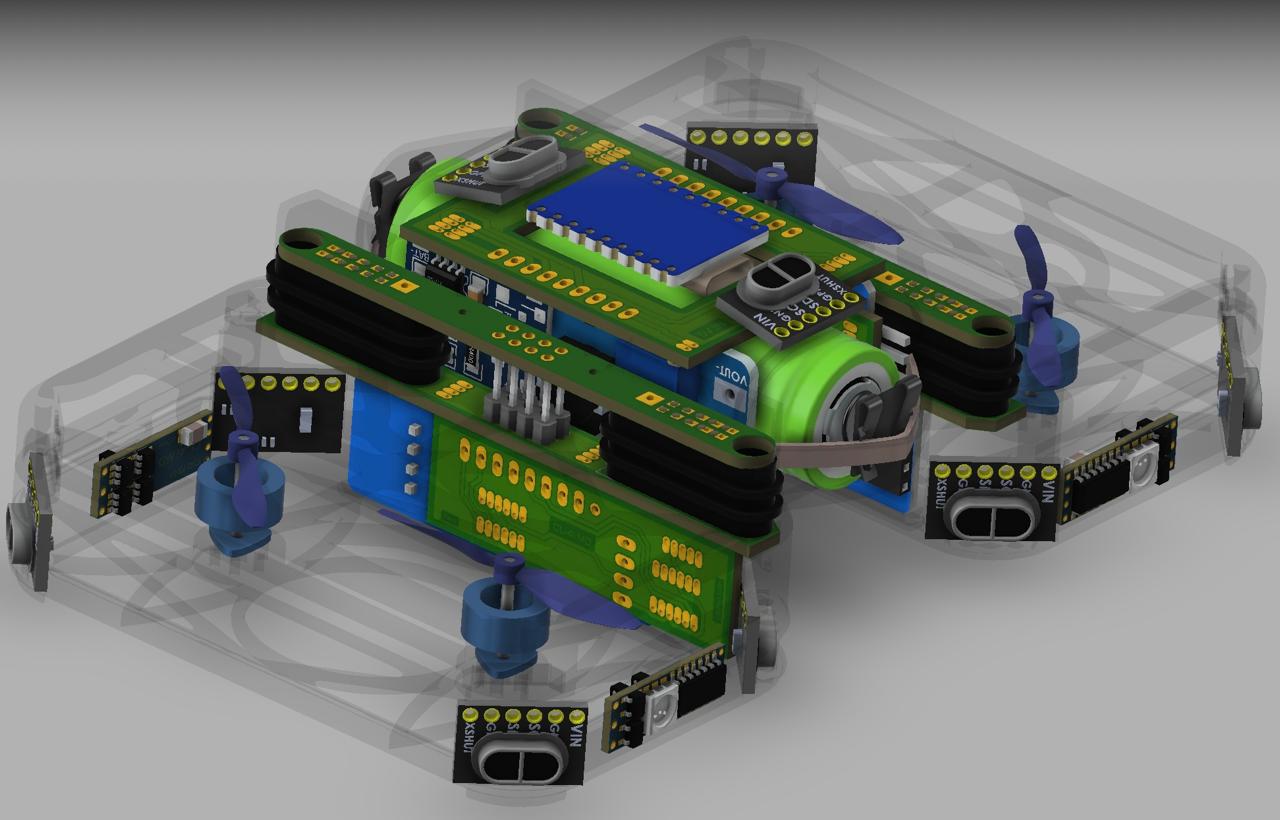 Vista frontal del chasis impreso